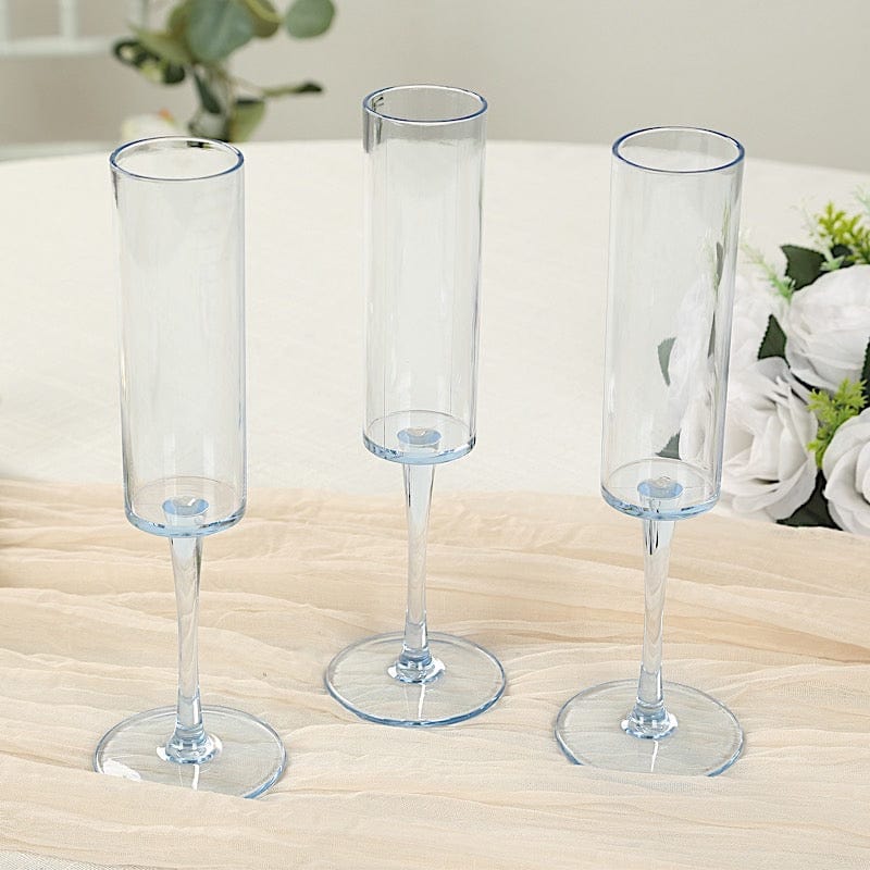 6 pcs 6 oz Cylindrical Reusable Plastic Champagne Flutes