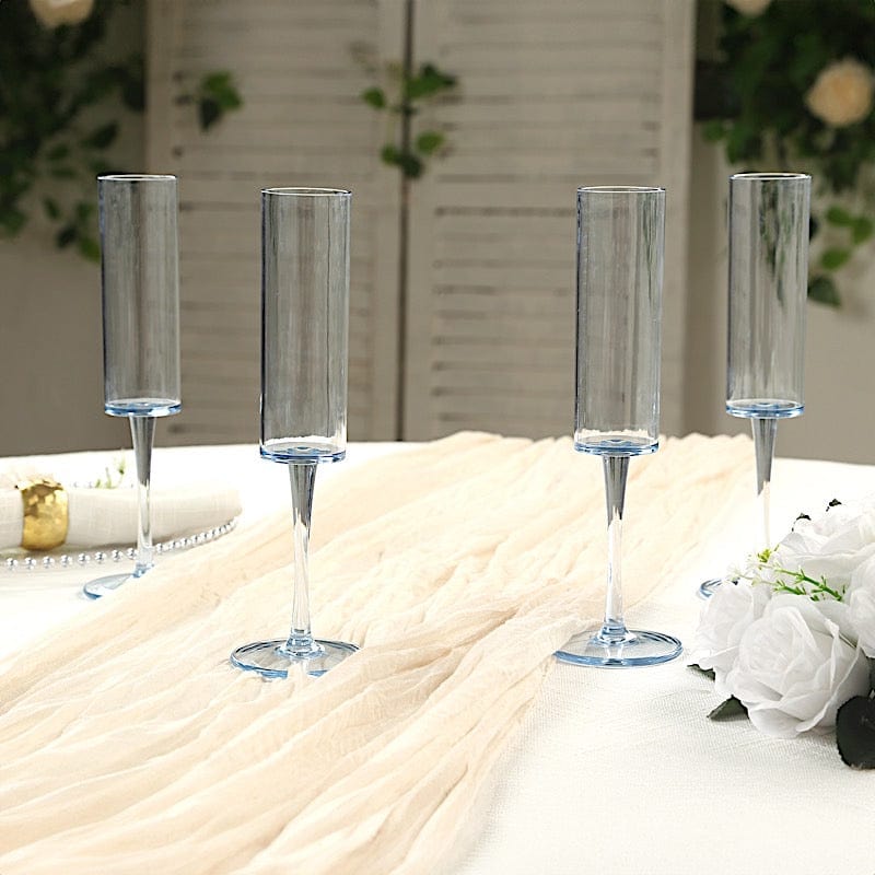 6 pcs 6 oz Cylindrical Reusable Plastic Champagne Flutes