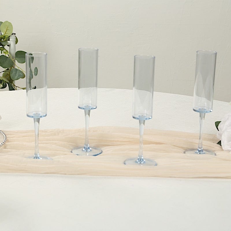 6 pcs 6 oz Cylindrical Reusable Plastic Champagne Flutes