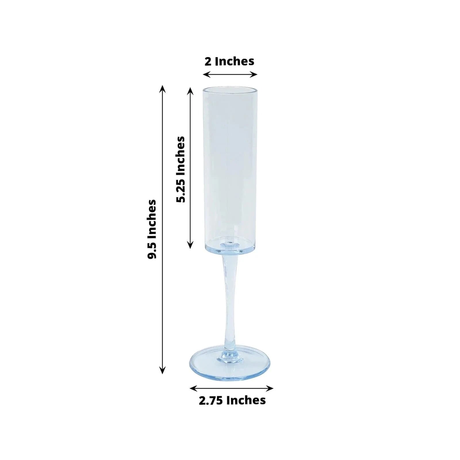 6 pcs 6 oz Cylindrical Reusable Plastic Champagne Flutes