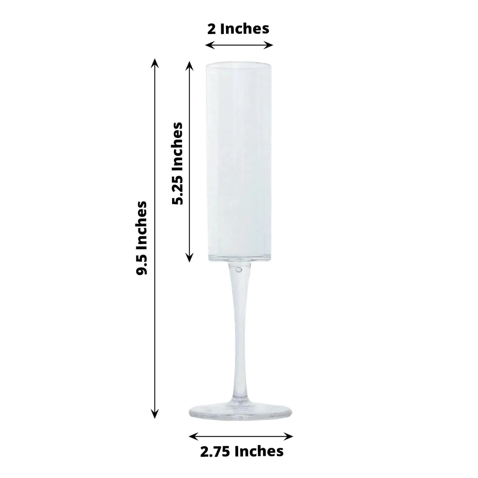 6 pcs 6 oz Cylindrical Reusable Plastic Champagne Flutes