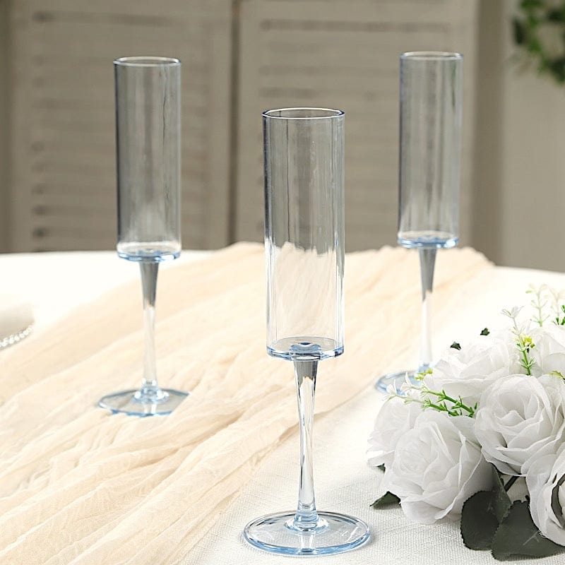 6 pcs 6 oz Cylindrical Reusable Plastic Champagne Flutes