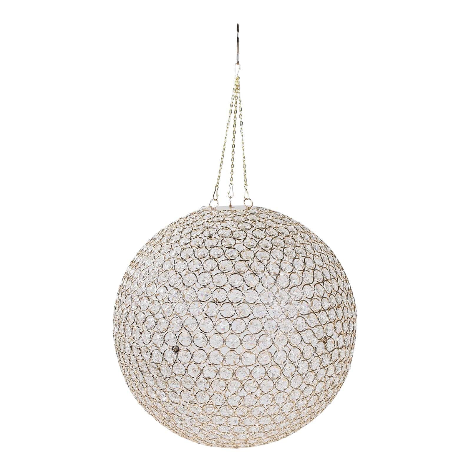16 in Hanging Crystal Beaded Ball Chandelier with Metal Hook and Chain