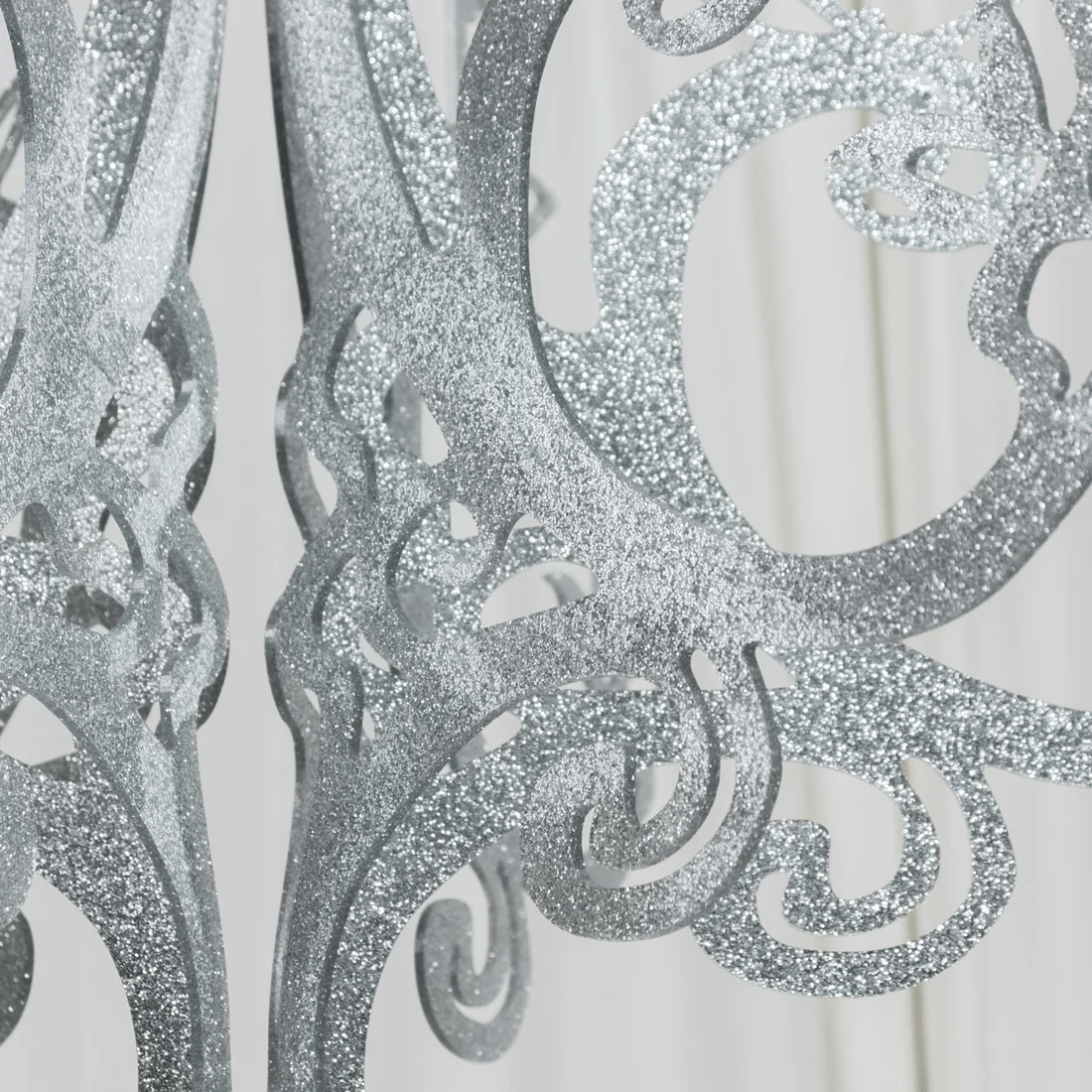 24 in 3D Interlocking Cutout Design Glittered Acrylic Chandelier Hanging Decor