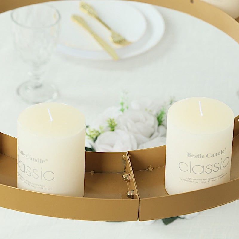 Round Gold Hanging Metal Floral Chandelier Frame