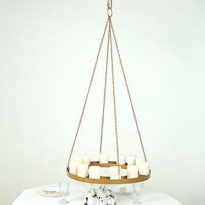 Round Gold Hanging Metal Floral Chandelier Frame