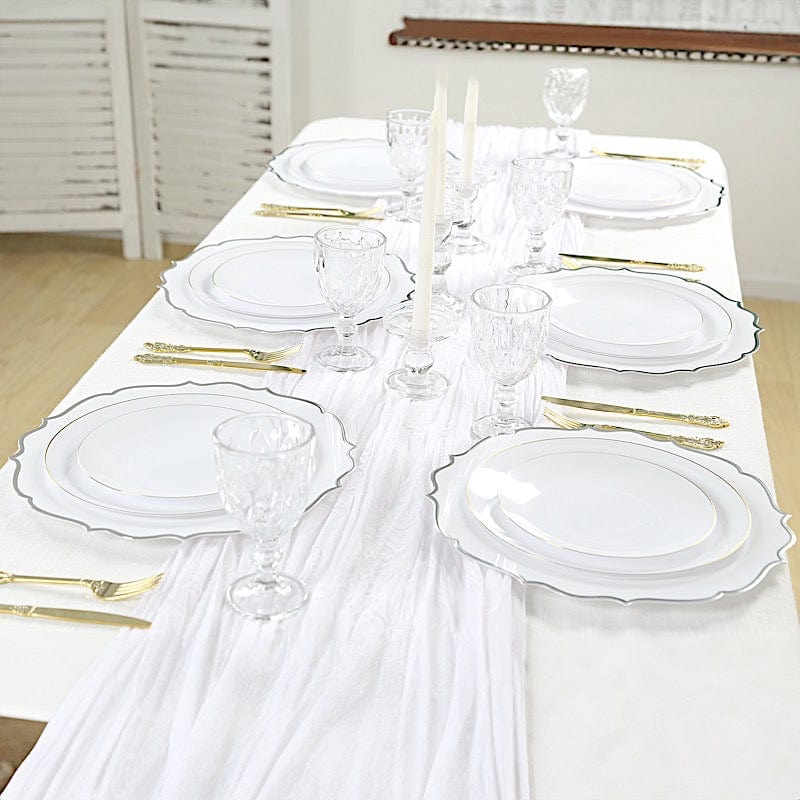 10 Pack 13 in Round Plastic Charger Plates with Scalloped Rim