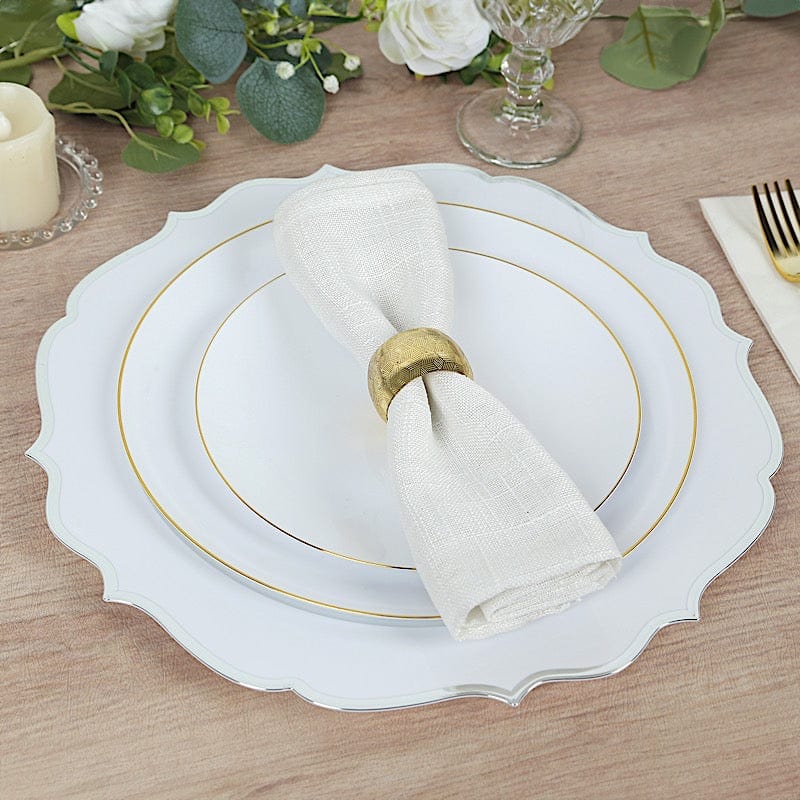 10 Pack 13 in Round Plastic Charger Plates with Scalloped Rim