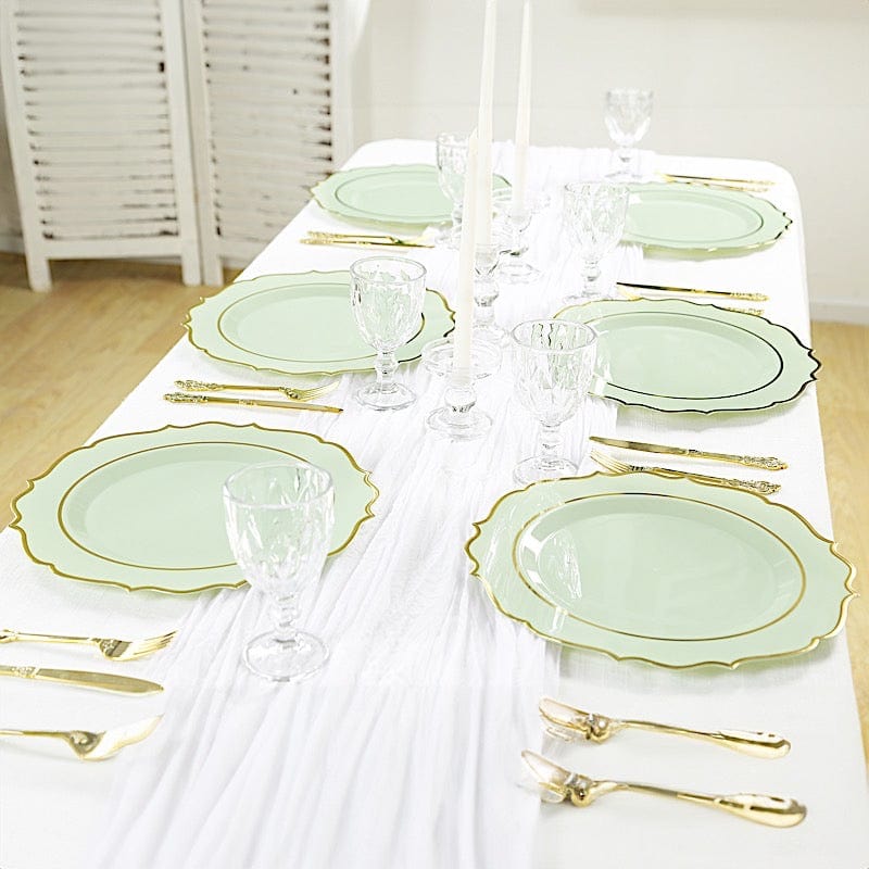 10 Pack 13 in Round Plastic Charger Plates with Scalloped Rim