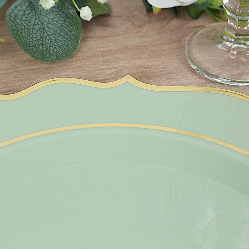 10 Pack 13 in Round Plastic Charger Plates with Scalloped Rim