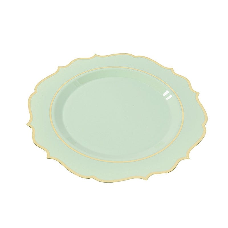 10 Pack 13 in Round Plastic Charger Plates with Scalloped Rim