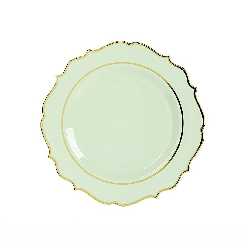 10 Pack 13 in Round Plastic Charger Plates with Scalloped Rim