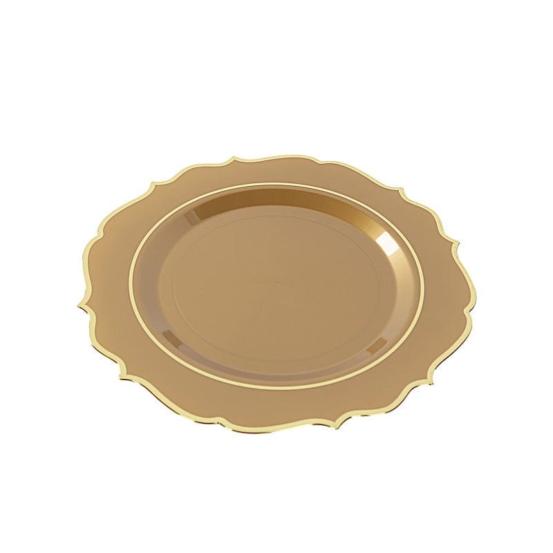 10 Pack 13 in Round Plastic Charger Plates with Scalloped Rim