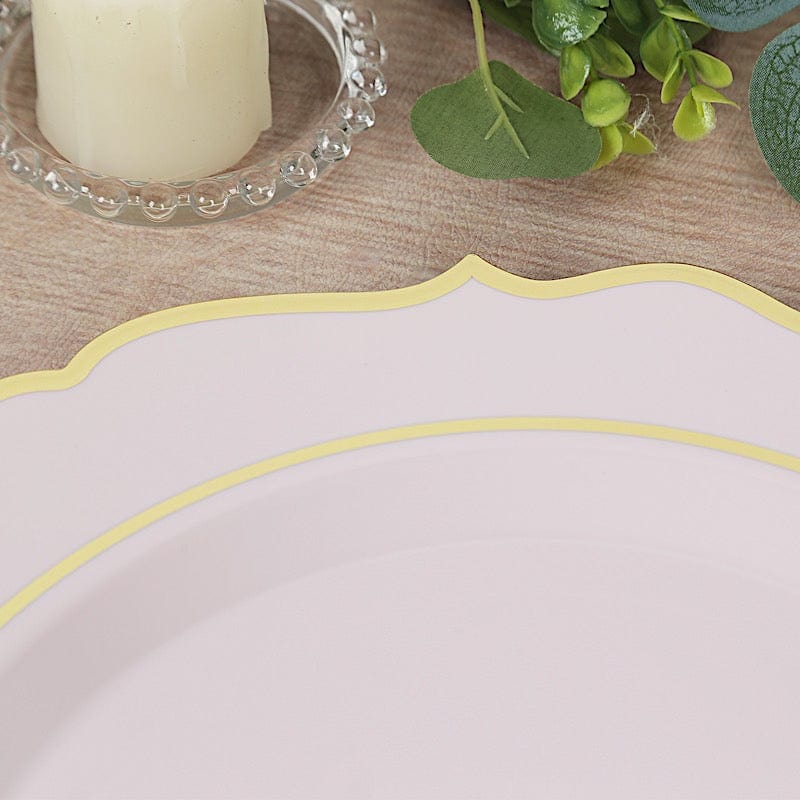 10 Pack 13 in Round Plastic Charger Plates with Scalloped Rim