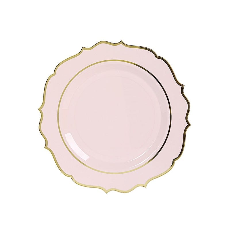 10 Pack 13 in Round Plastic Charger Plates with Scalloped Rim
