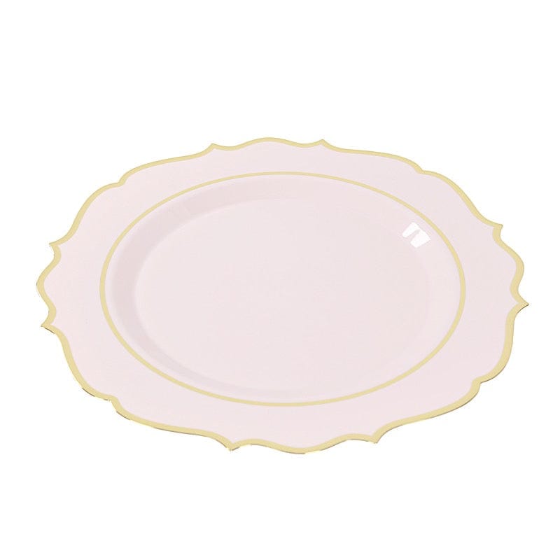 10 Pack 13 in Round Plastic Charger Plates with Scalloped Rim