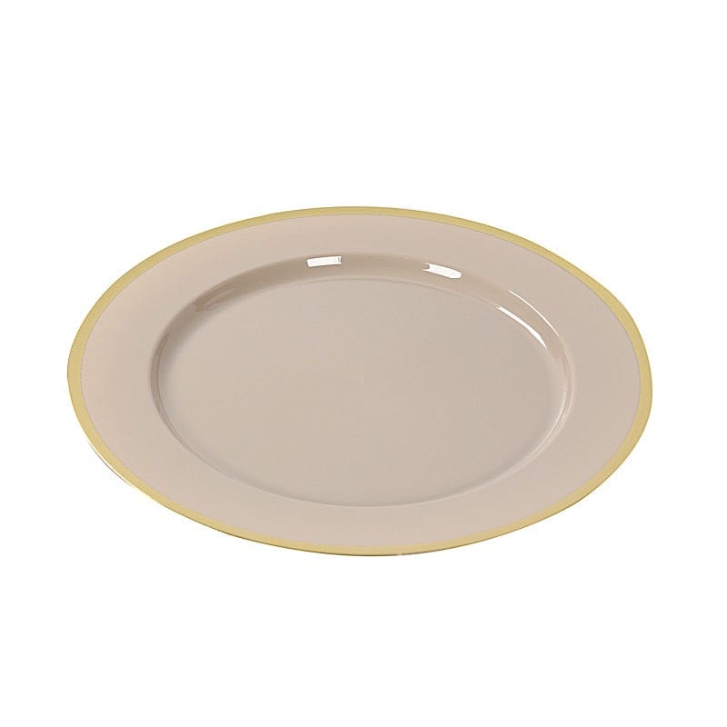 10 pcs 12 in Round Heavy Duty Plastic Charger Plates with Metallic Trim