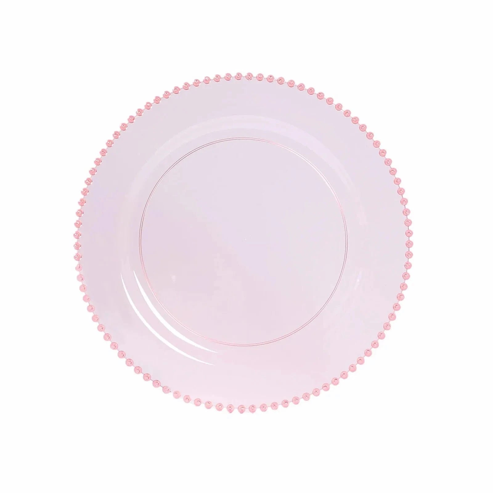 10 Round 13 in Plastic Charger Plates with Beaded Rim
