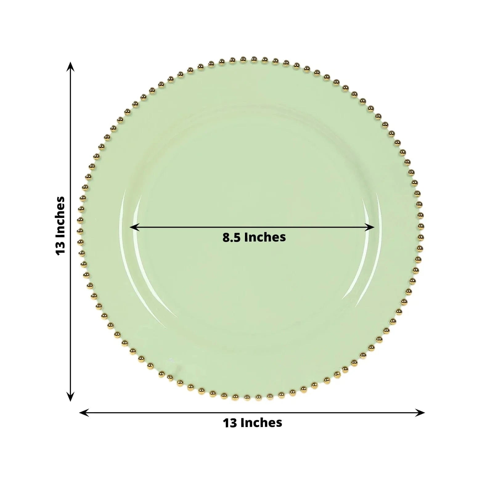 10 Round 13 in Plastic Charger Plates with Beaded Rim