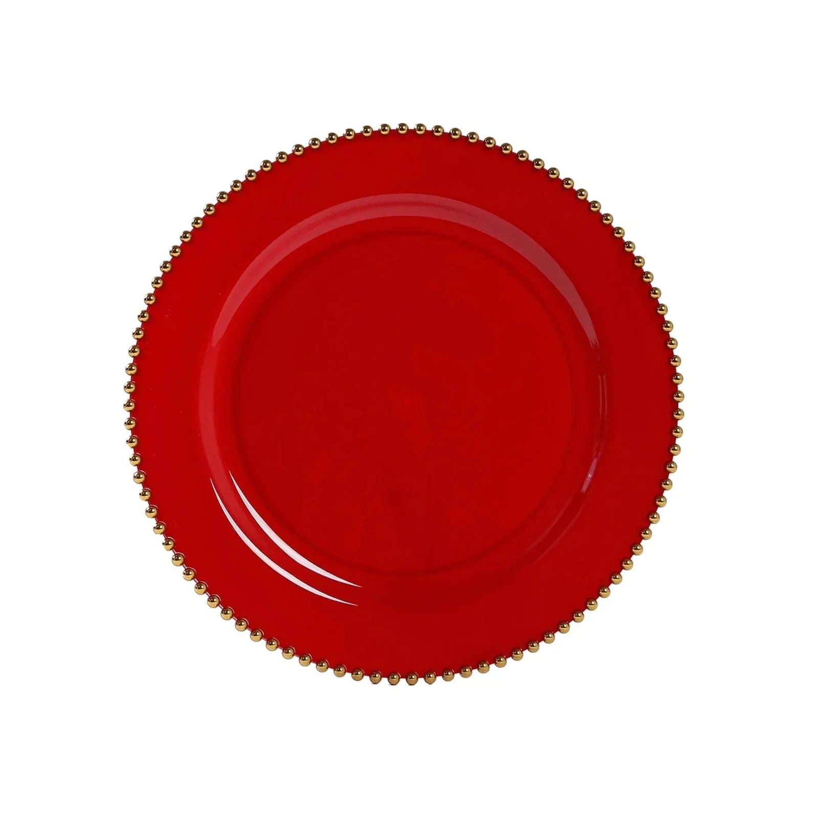 10 Round 13 in Plastic Charger Plates with Beaded Rim