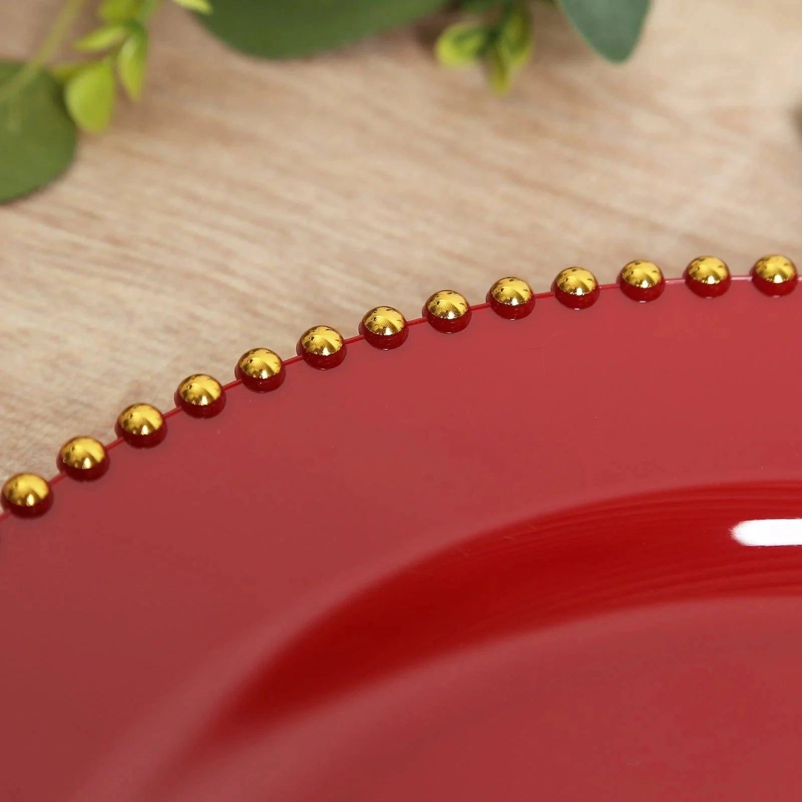 10 Round 13 in Plastic Charger Plates with Beaded Rim