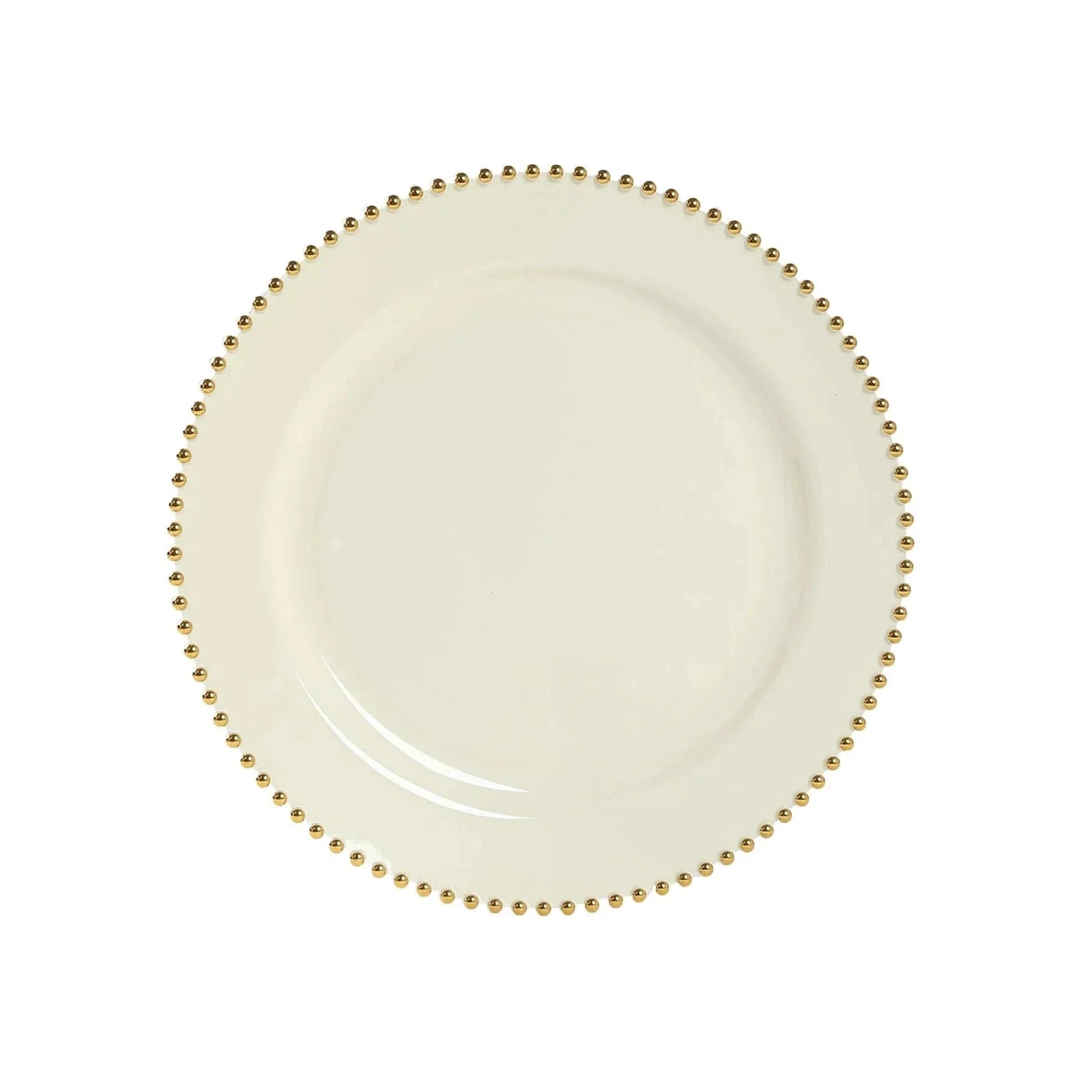10 Round 13 in Plastic Charger Plates with Beaded Rim