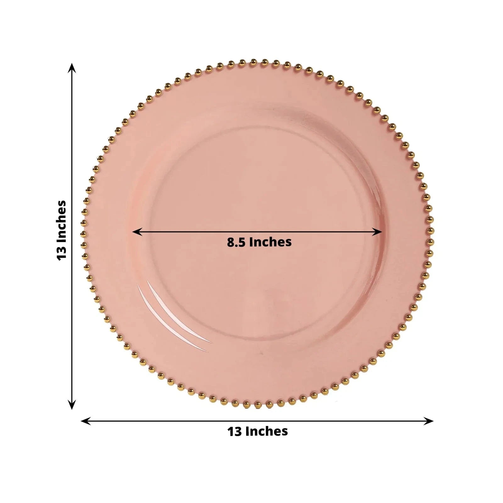 10 Round 13 in Plastic Charger Plates with Beaded Rim