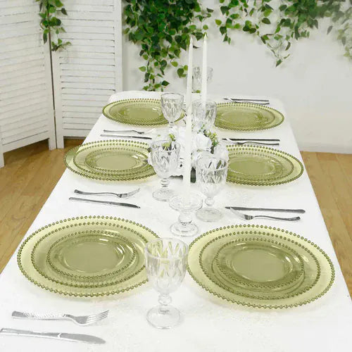 10 Round 13 in Plastic Charger Plates with Beaded Rim