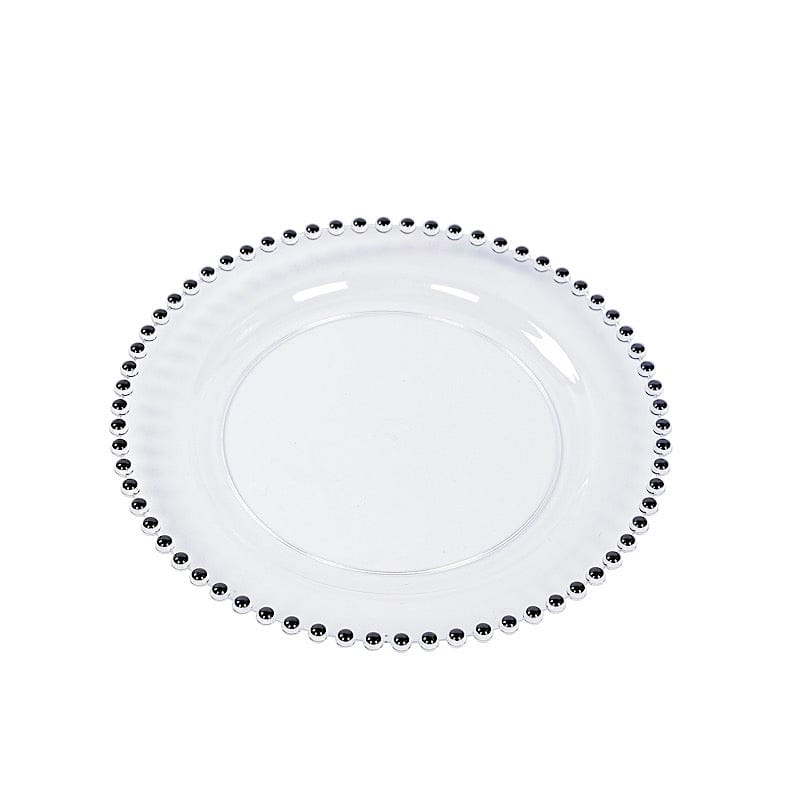 10 Round 13 in Plastic Charger Plates with Beaded Rim