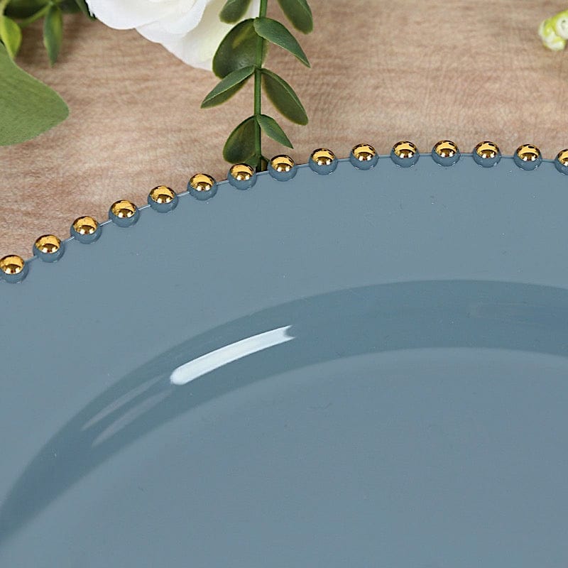 10 Round 13 in Plastic Charger Plates with Beaded Rim