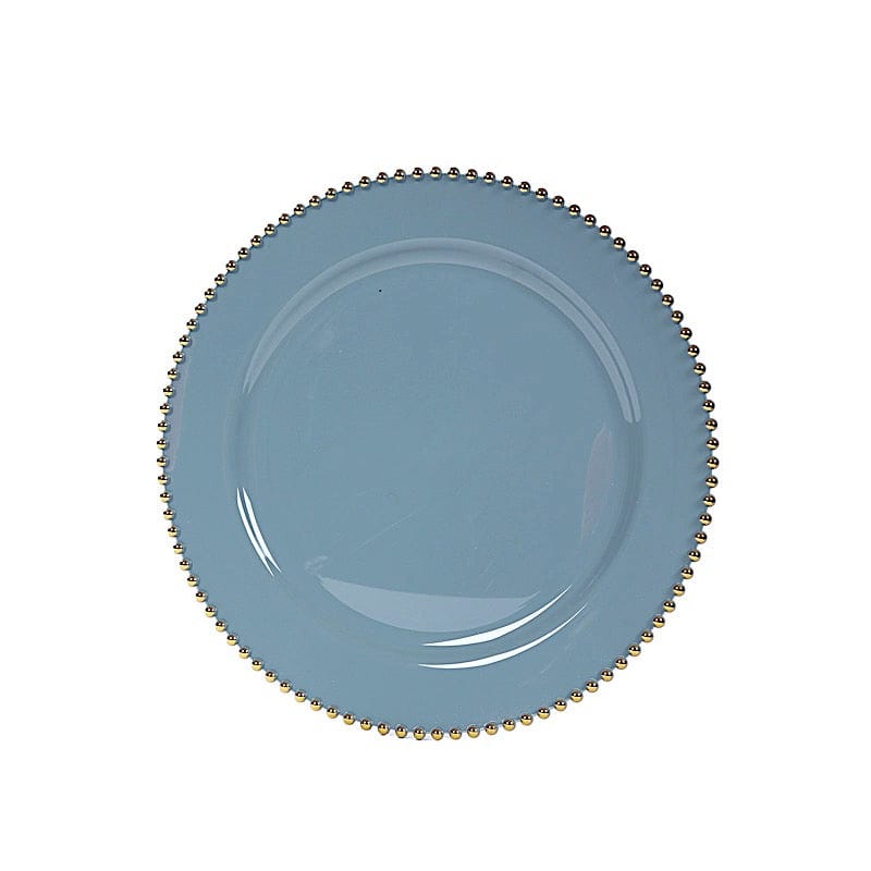 10 Round 13 in Plastic Charger Plates with Beaded Rim