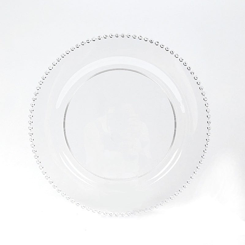 10 Round 13 in Plastic Charger Plates with Beaded Rim