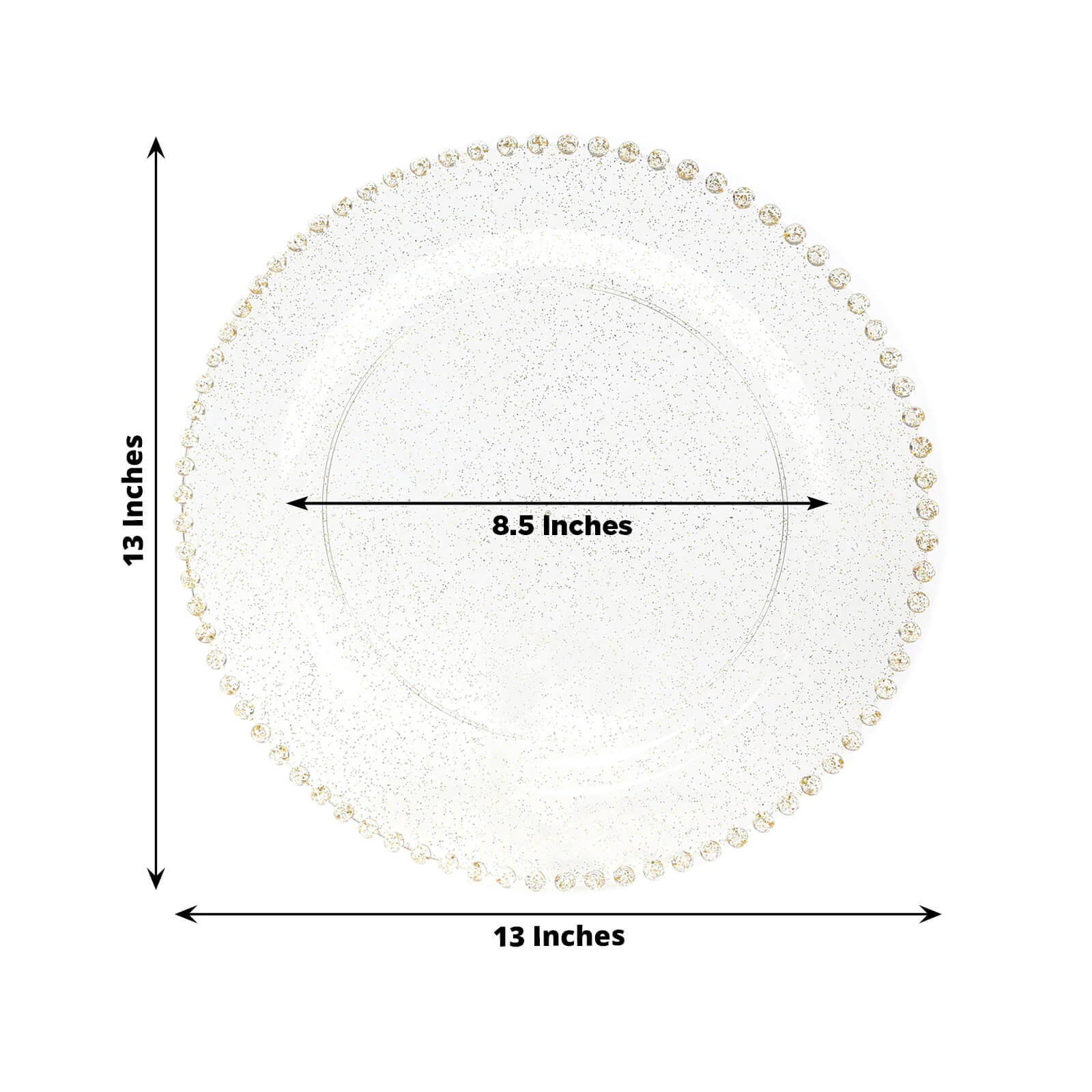 10 Round 13 in Plastic Charger Plates with Beaded Rim