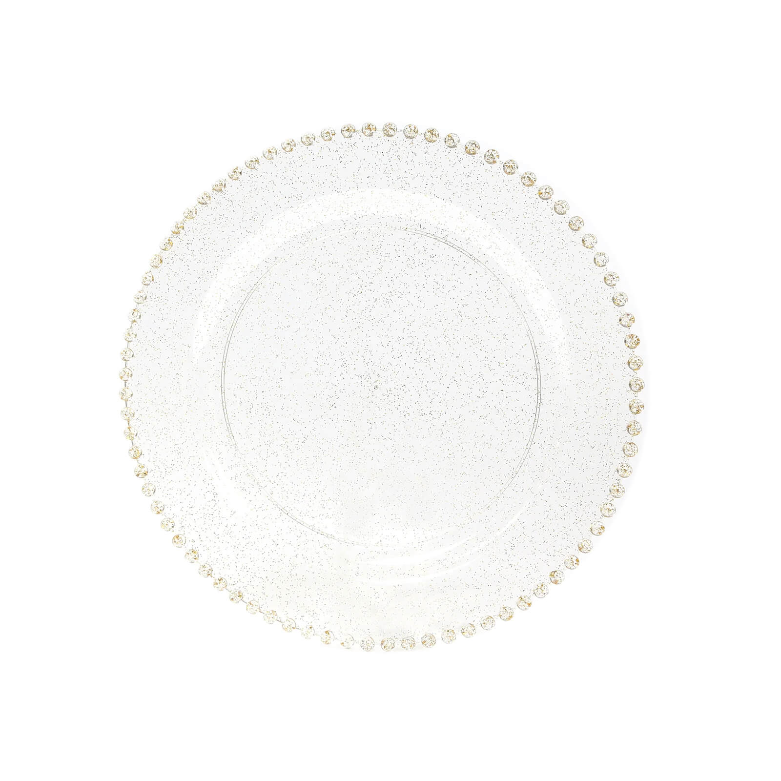 10 Round 13 in Plastic Charger Plates with Beaded Rim