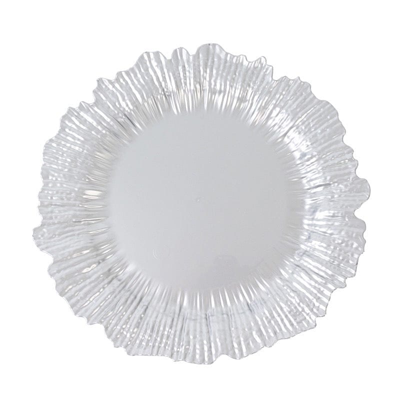 10 Round 13 in Plastic Charger Plates with Reef Rim Design