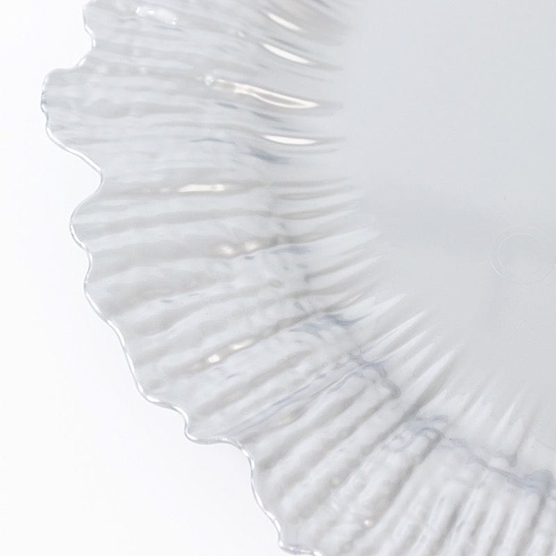 10 Round 13 in Plastic Charger Plates with Reef Rim Design