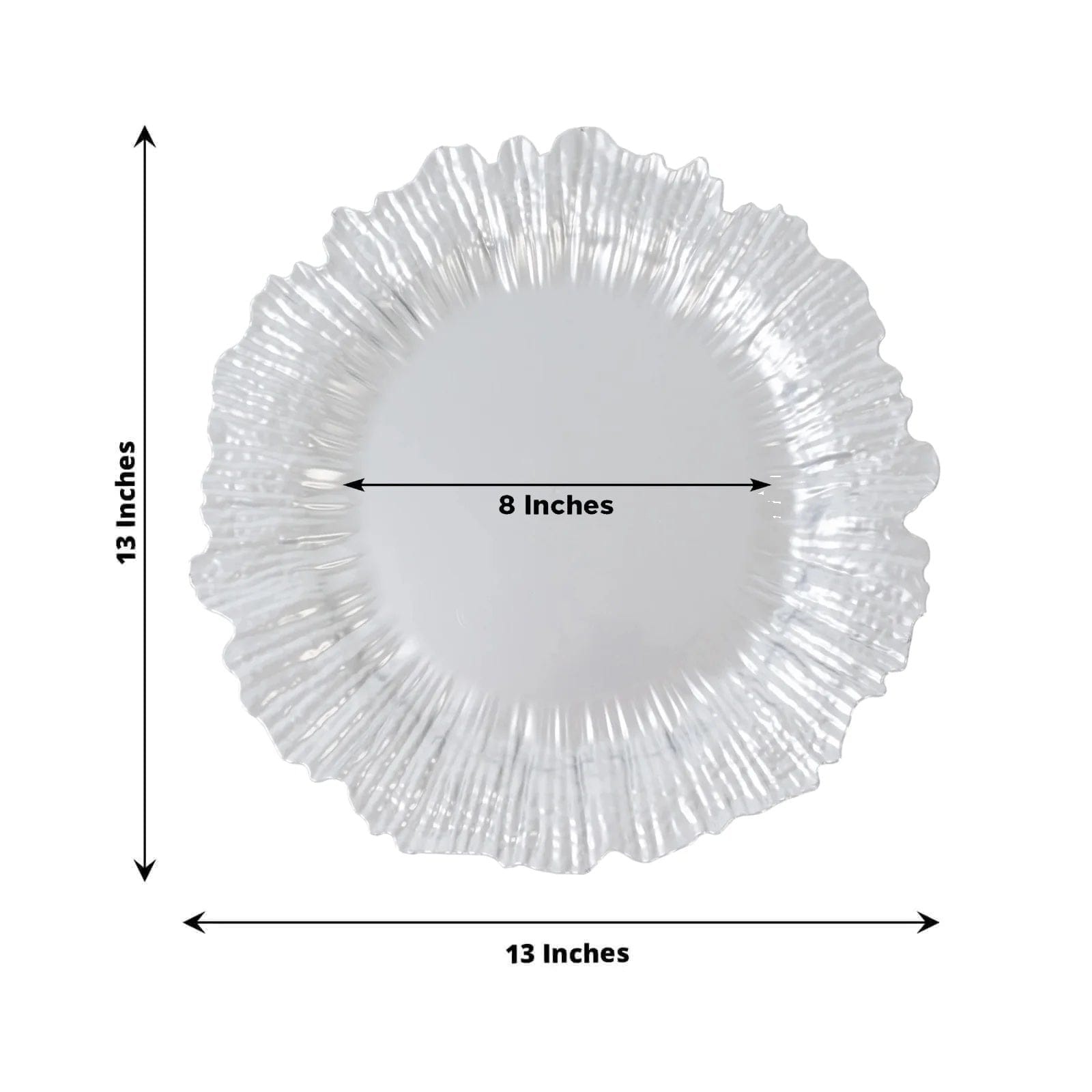 10 Round 13 in Plastic Charger Plates with Reef Rim Design