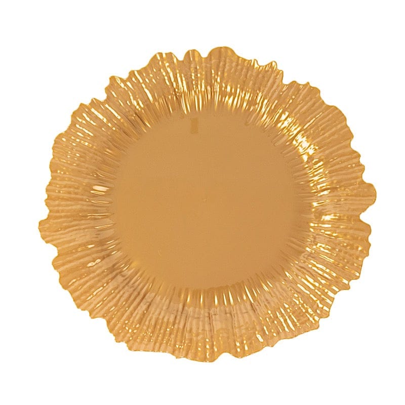 10 Round 13 in Plastic Charger Plates with Reef Rim Design