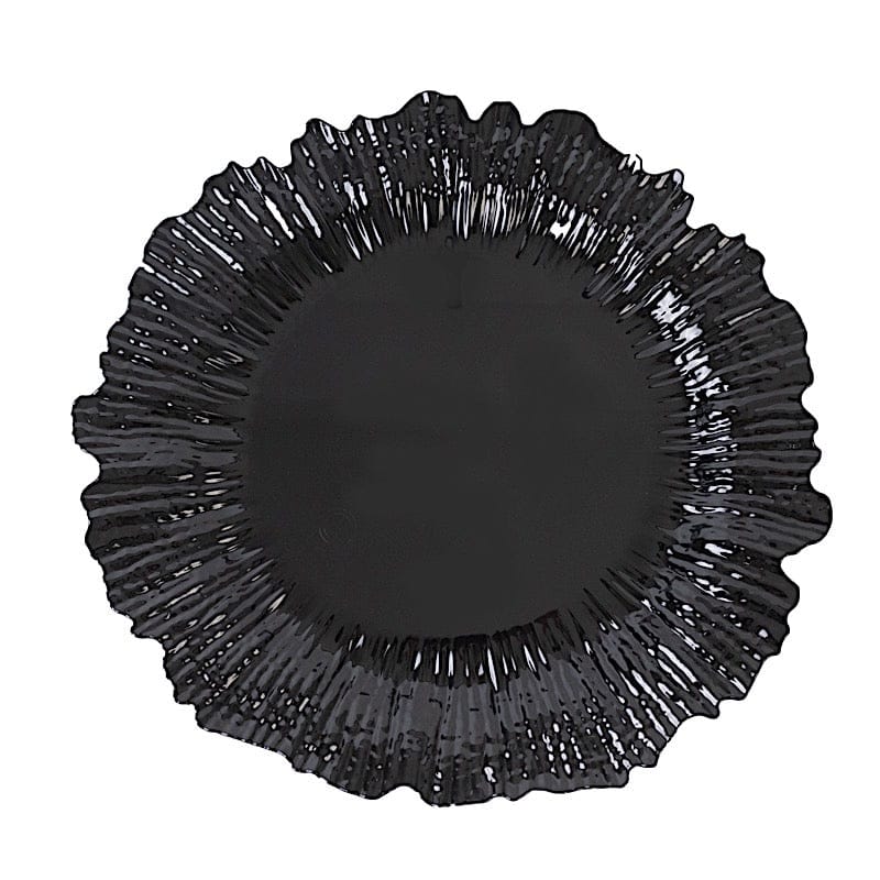 10 Round 13 in Plastic Charger Plates with Reef Rim Design