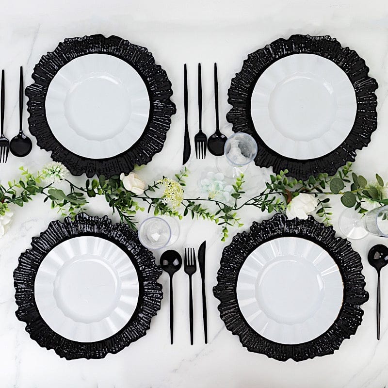10 Round 13 in Plastic Charger Plates with Reef Rim Design