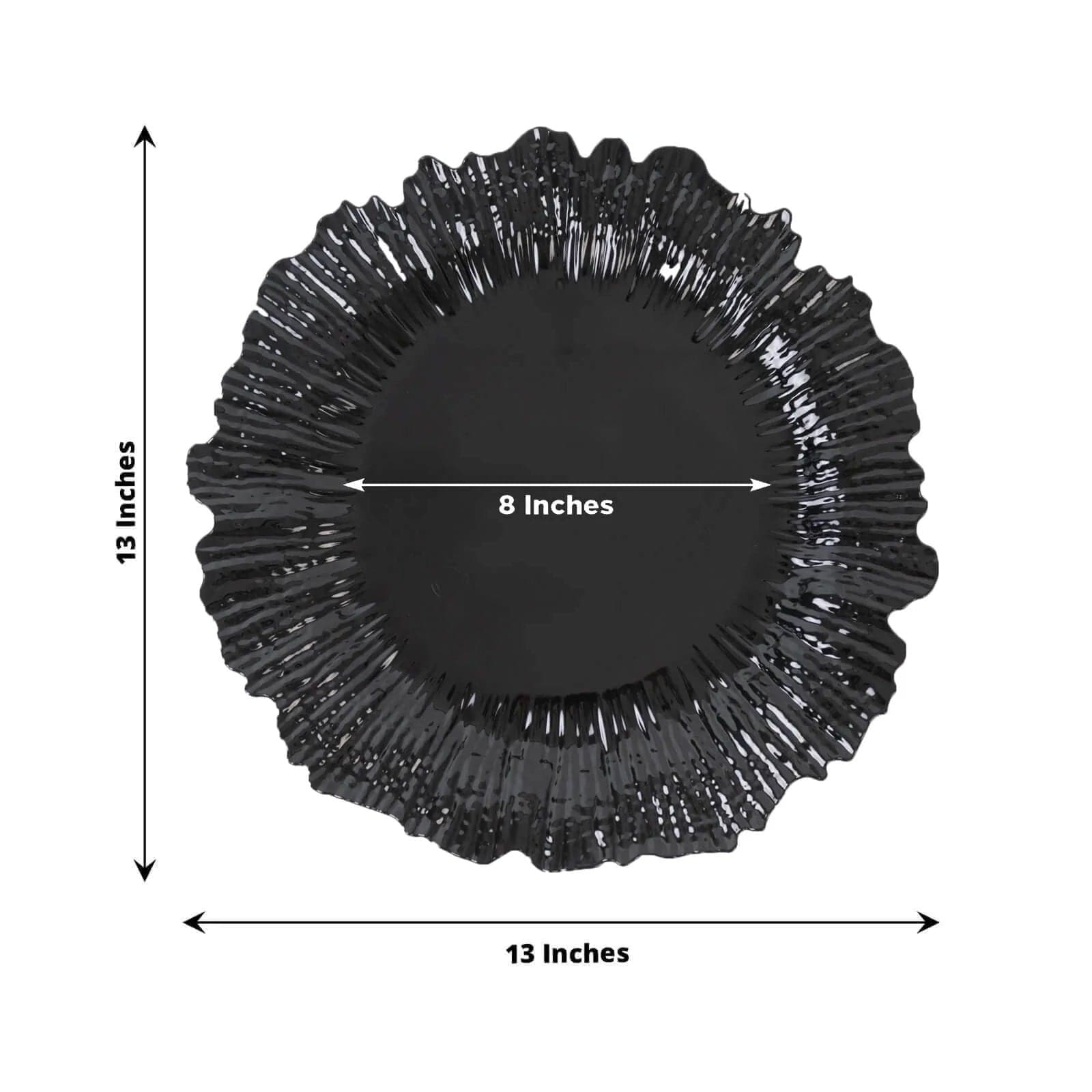 10 Round 13 in Plastic Charger Plates with Reef Rim Design