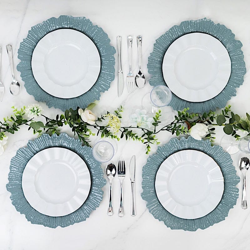 10 Round 13 in Plastic Charger Plates with Reef Rim Design