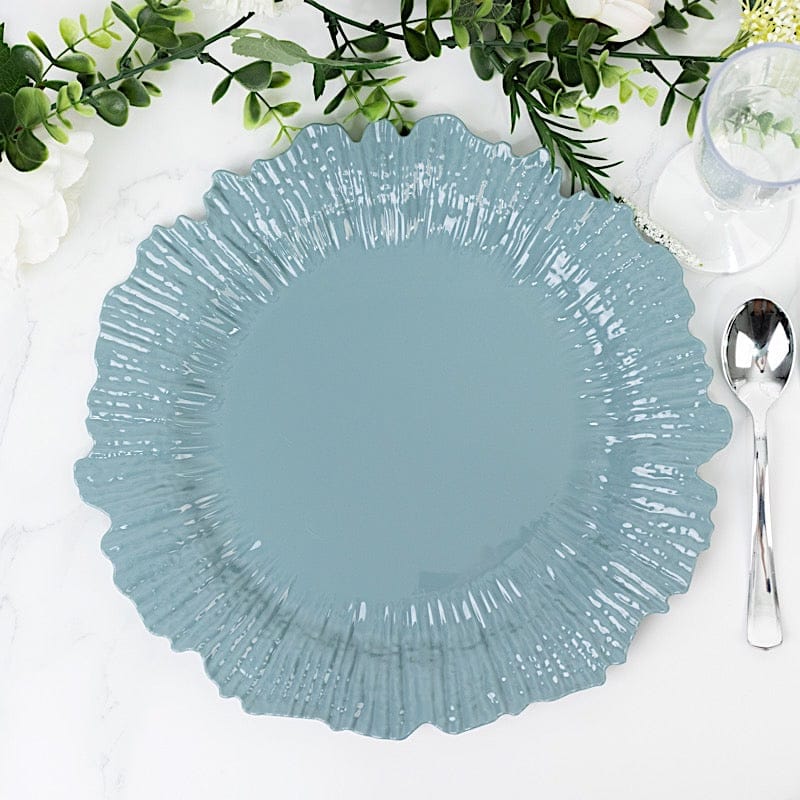 10 Round 13 in Plastic Charger Plates with Reef Rim Design
