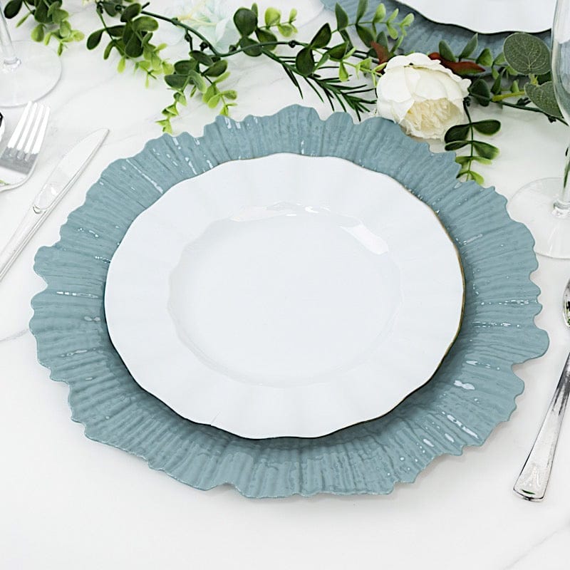 10 Round 13 in Plastic Charger Plates with Reef Rim Design