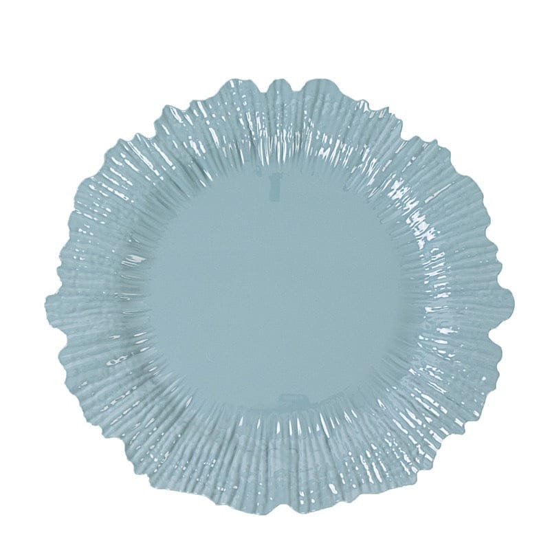 10 Round 13 in Plastic Charger Plates with Reef Rim Design