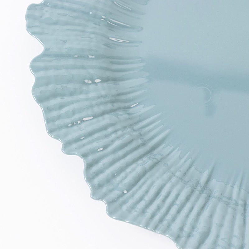 10 Round 13 in Plastic Charger Plates with Reef Rim Design