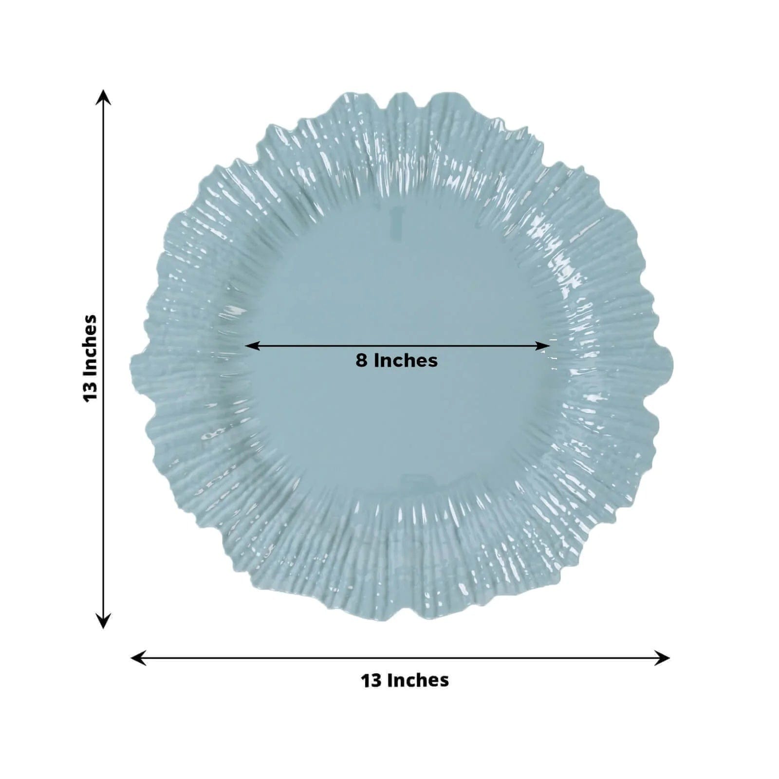 10 Round 13 in Plastic Charger Plates with Reef Rim Design