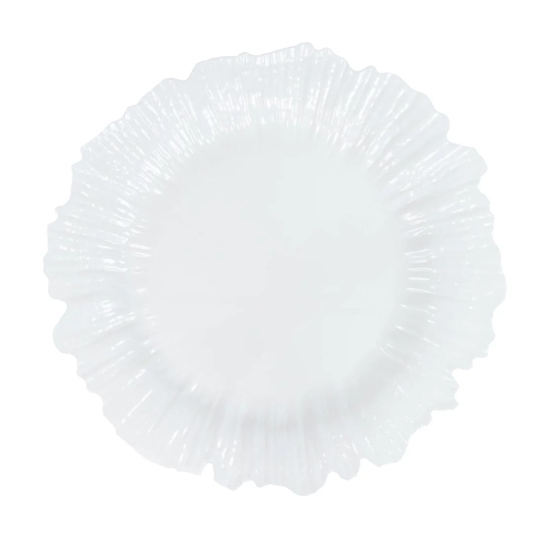 10 Round 13 in Plastic Charger Plates with Reef Rim Design