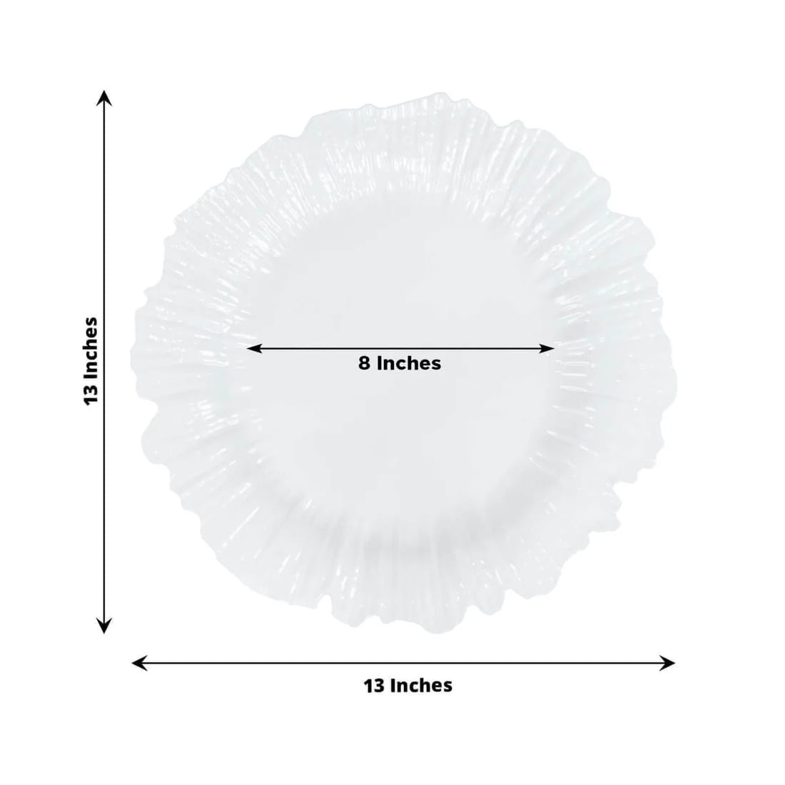 10 Round 13 in Plastic Charger Plates with Reef Rim Design