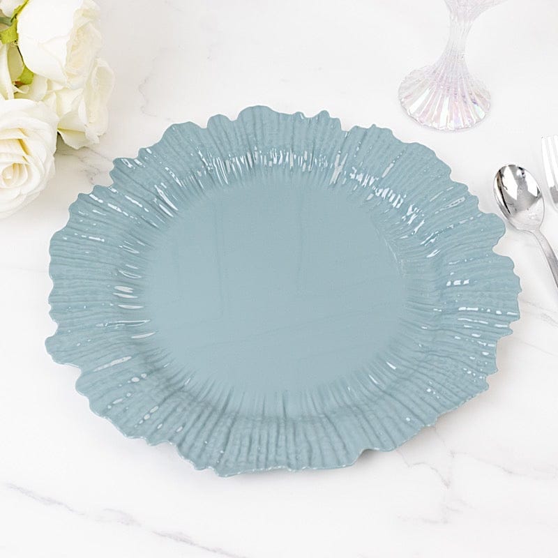 10 Round 13 in Plastic Charger Plates with Reef Rim Design